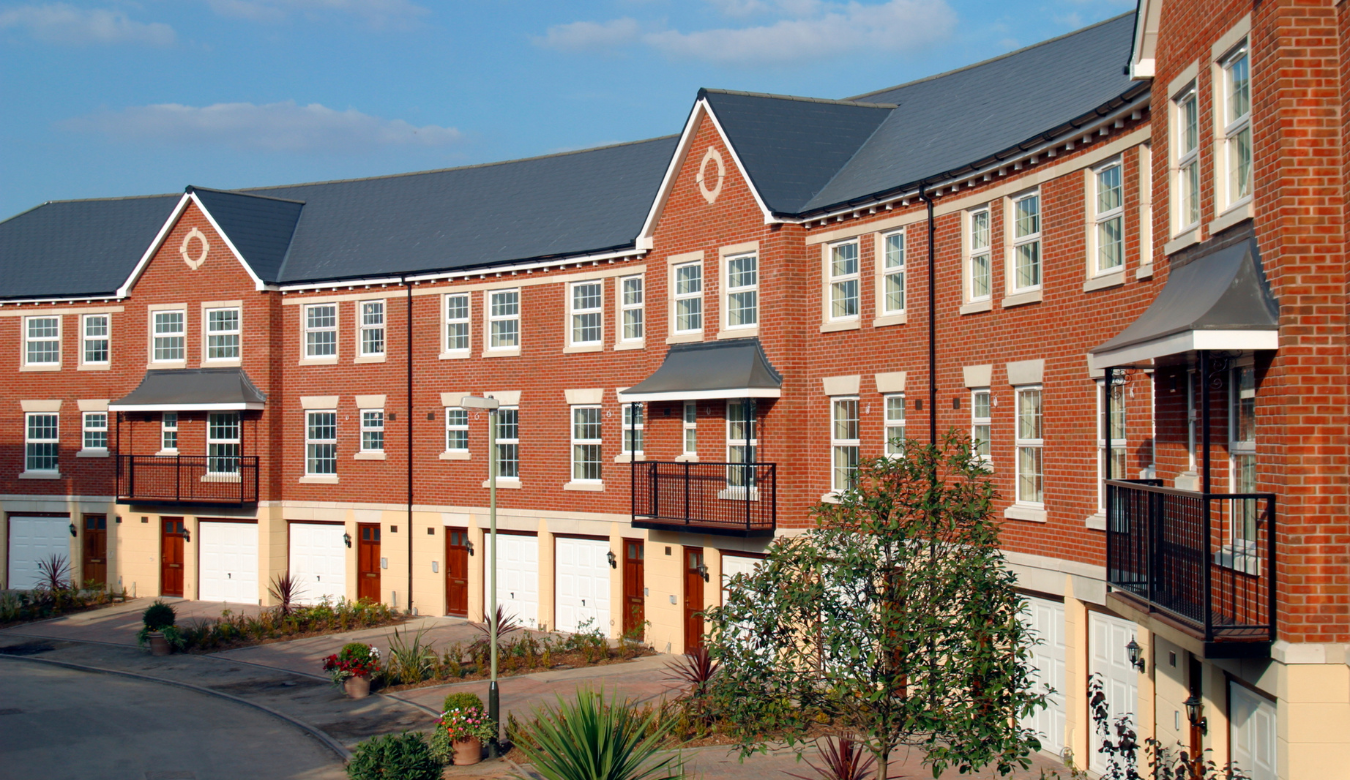 Curved terrace row of townhouses