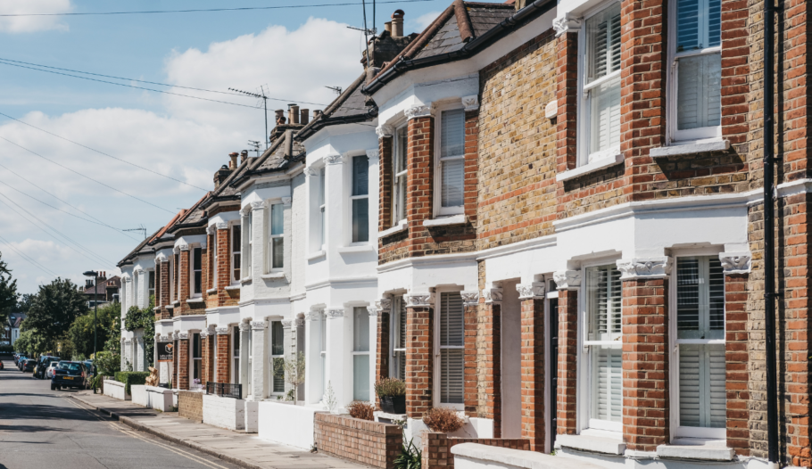 Row of Typical British Terraced Houses